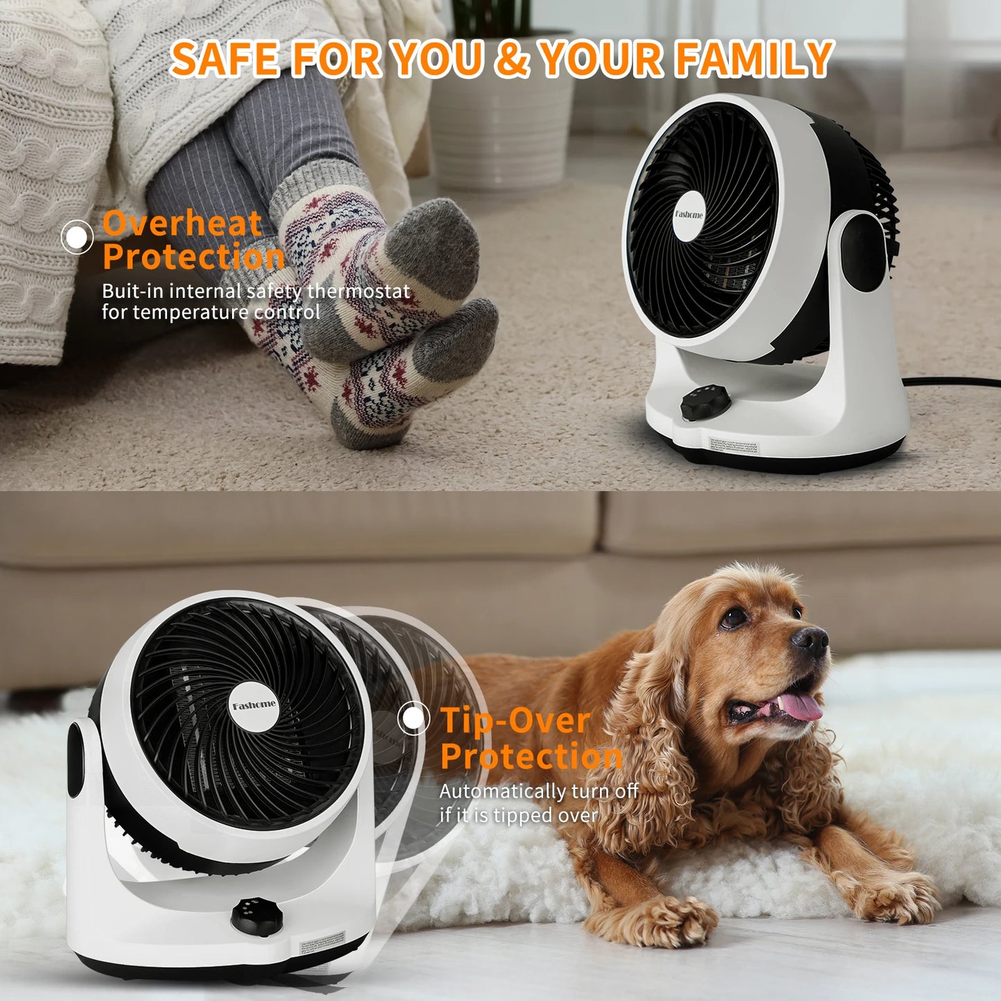 1500W Electric Heater PTC Rapid Heating Air Circulator Fan Heater Home Electric Energy Saving Portable Heater for Room Office