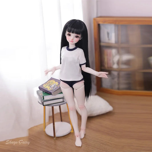 Shuga Fairy Mirai 1/5 BJD Doll Ruoguan Body Long Black Hair Swimmer Facial Features Of Juvenile Sense Resin Joint Doll