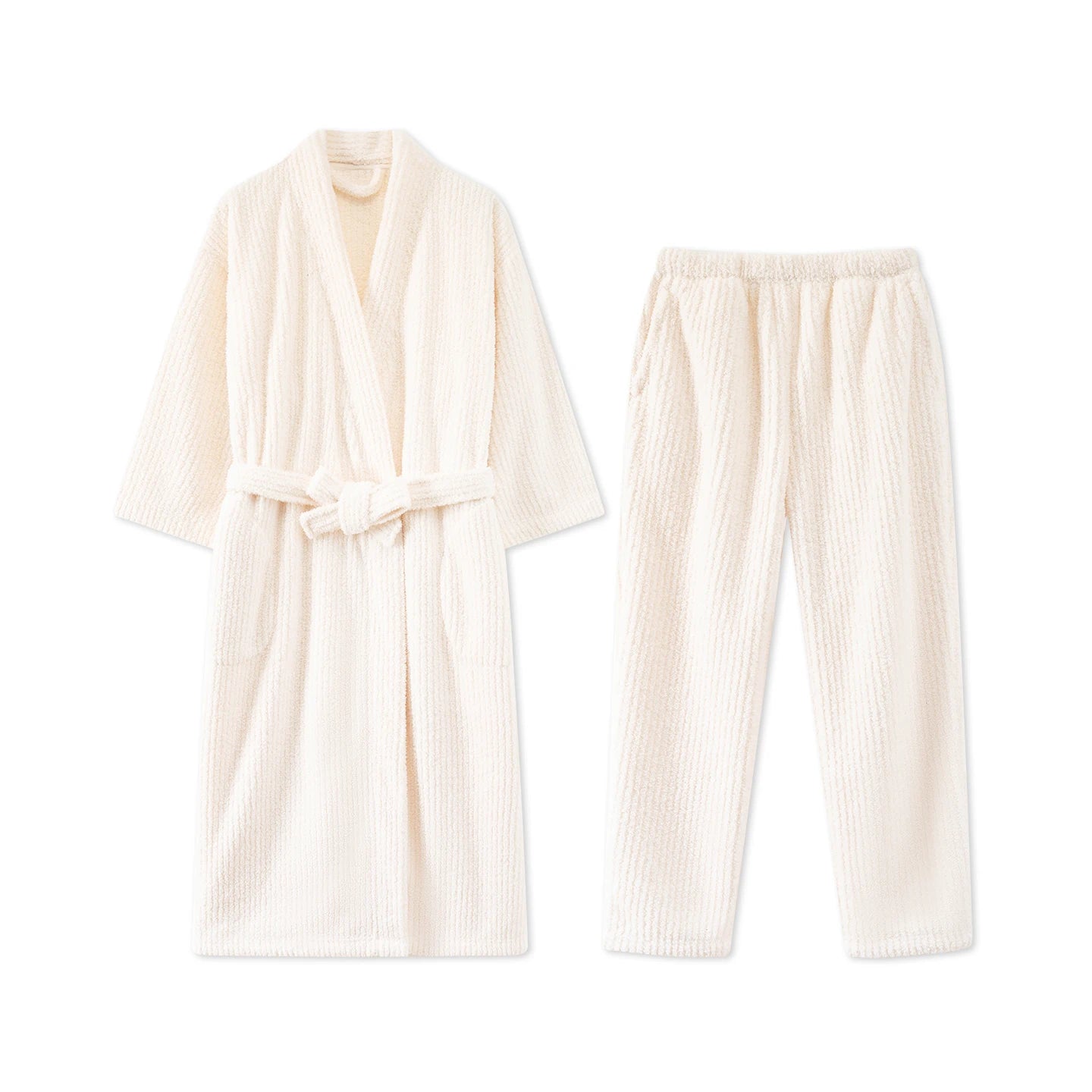 Thi Coral Fce Spwear Long Sle Women's Robe Warm Sexy Pure Desire Couples Bath Robe Men's Sle Home Comfort Wear