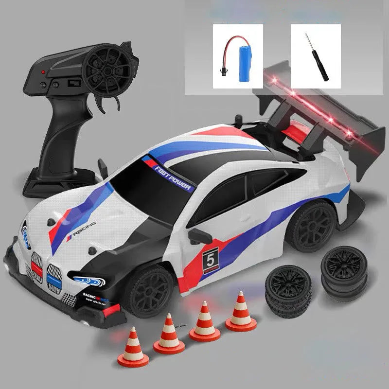 RC Drift Car 1:24 2.4GHz Remote Control Car Four Wheel Drive GTR Racing Vehicles Electric Racing Car Toys for Kids Adults Gifts