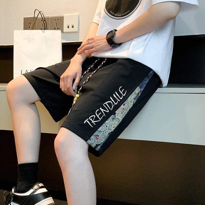 2026 Letter Foam Printed Shorts Men Loose Fit Summer Streetwear Running Sports Short Pants Men Women Hip Hop Half Wide Leg Pants