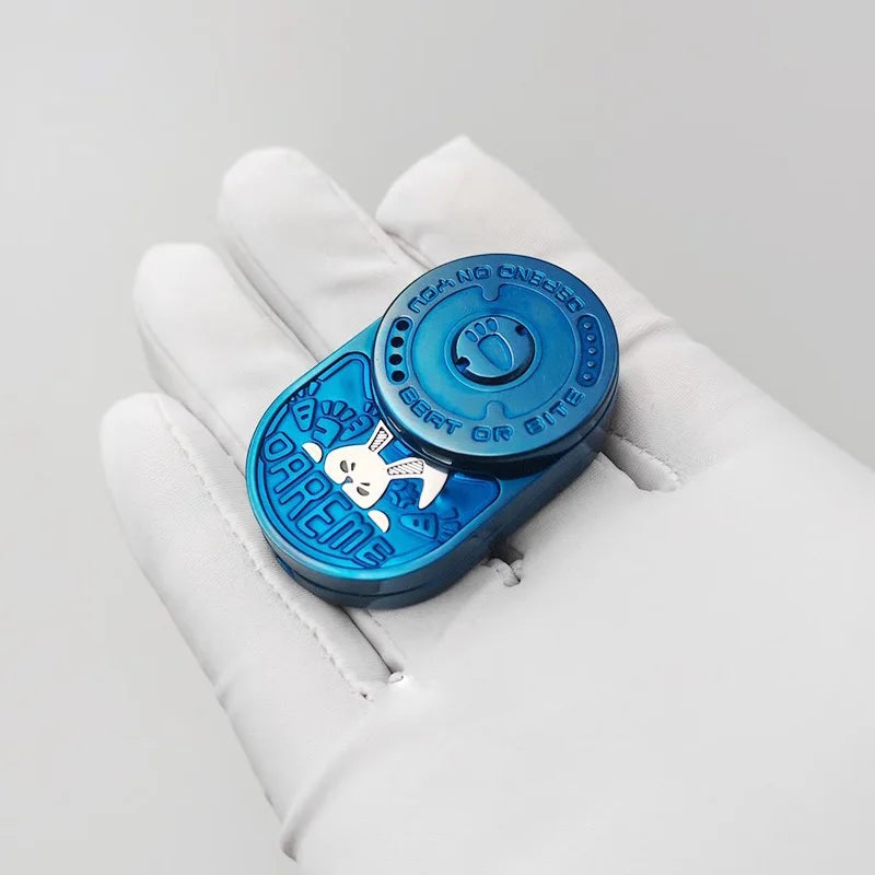 Grumpy Rabbit MIX Push Card Rhythm Stainless Steel Mechanical Ratchet EDC Decompression Toy Tide Play Fingertip Gyro Gifts