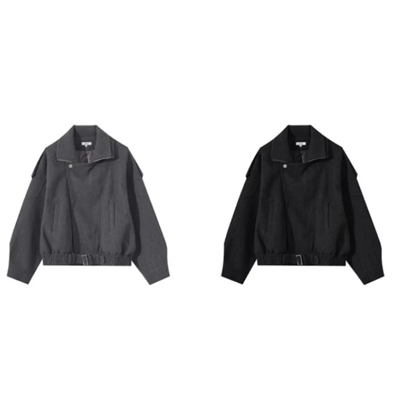 Men's New Spring and Autumn Style Jacket Loose and Casual Gold Velvet Long Sleeved Stand Up Collar
