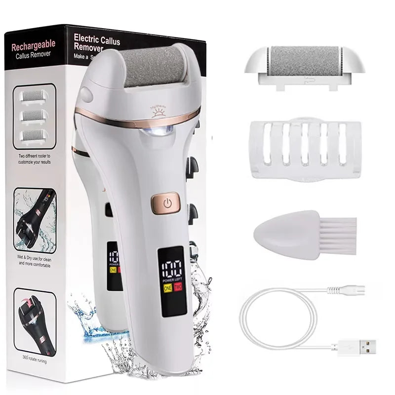Waterproof Charged Electric Foot File for Heels Grinding Pedicure Tools Professional Foot Care Tool Dead Hard Skin Callus USB