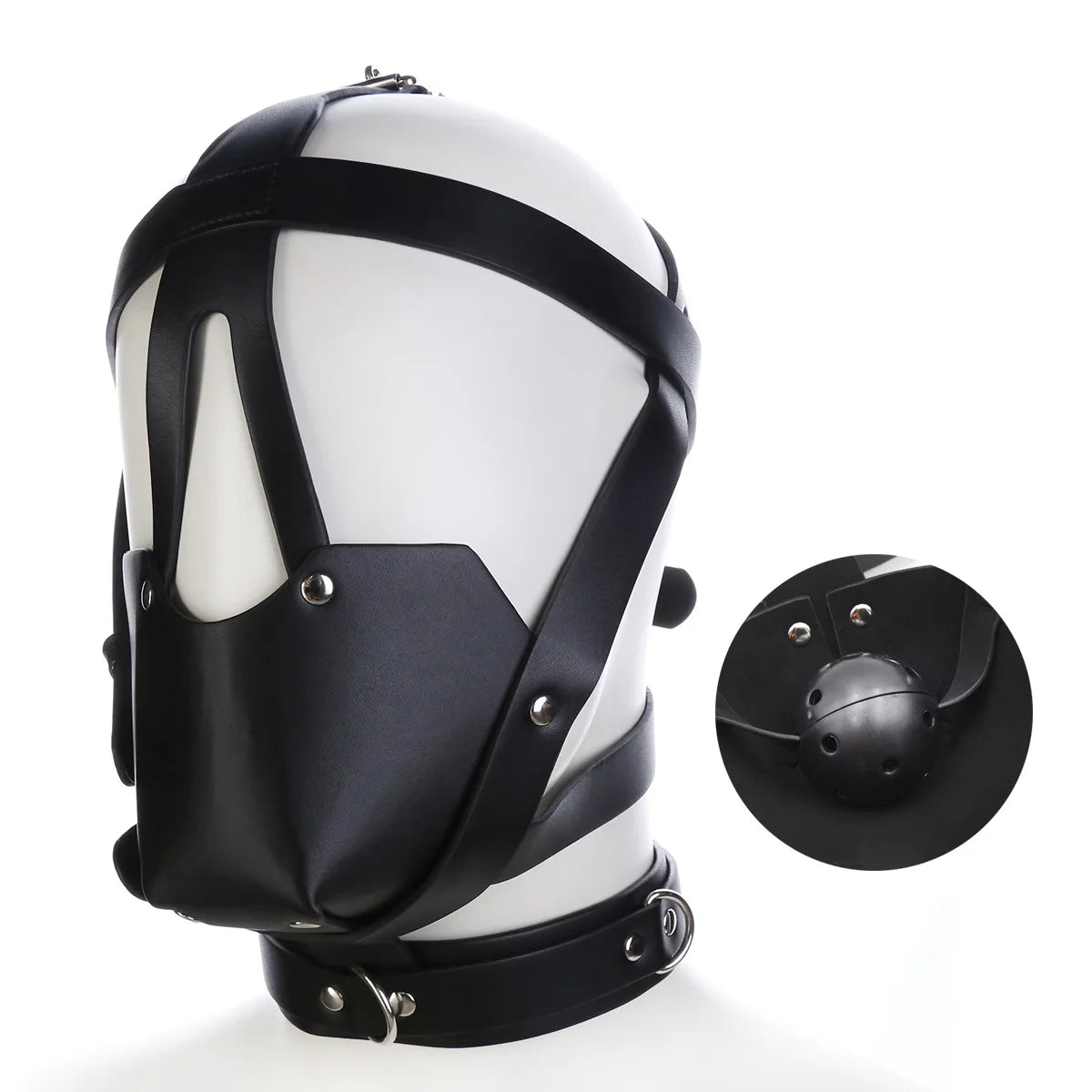 Adult Toys Bdsm Mask With Gag Bondage Gear Role Play Hood Padded Blindfold Sex Toys For Couples Head Harness SM Products