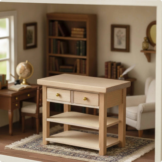 Dollhouse Side Cabinet Natural Finish Dollhouse Cabinet Furniture 1:12 Scale Decorative for Hobbyists, Diorama