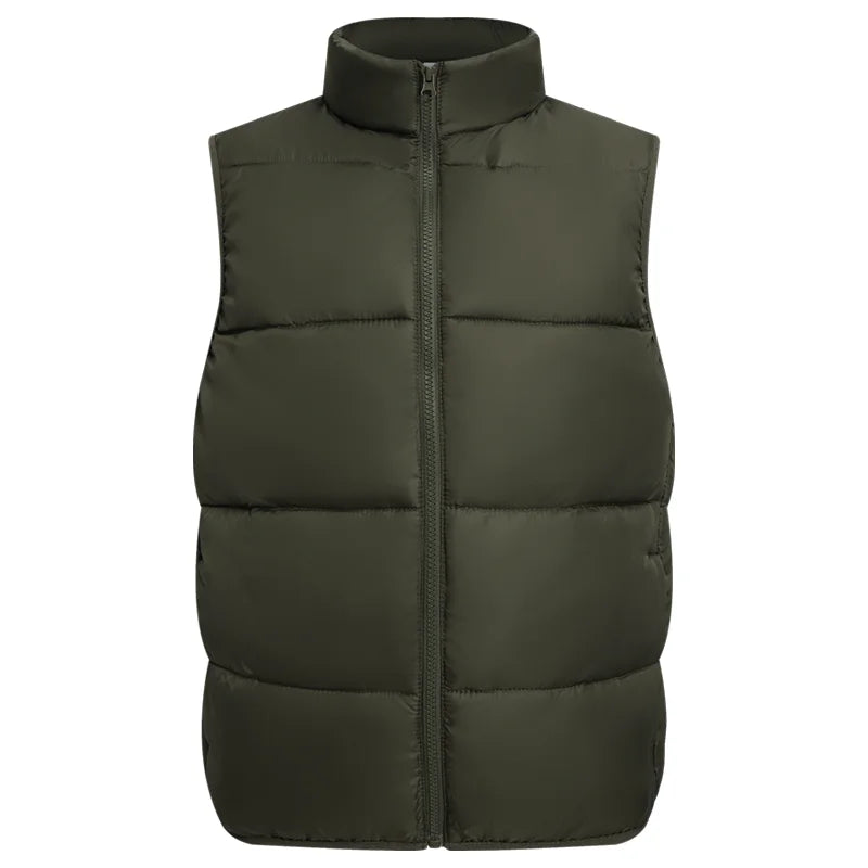 Winter Down Vest Custom Logo Casual Solid Color Down Vest Printing Company Brand Plus Velvet Warm Vest Printing Picture Text