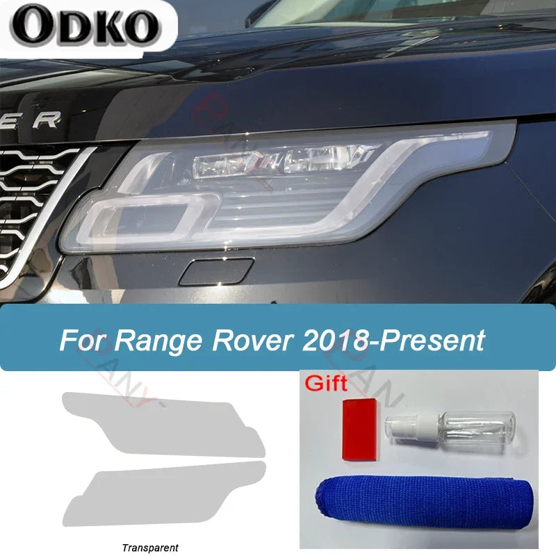 Car Headlight Protective Film Smoked Black Tint Wrap Vinyl Transparent TPU Protective For Range Rover Vogue L405 2013-2021