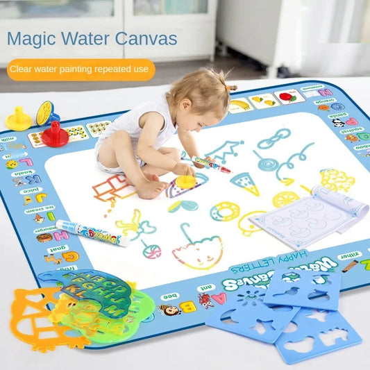 100x80CM Magic Water Drawing Mat with Reusable Magic Pens Montessori Painting Board for Doodling Educational Toys and Gifts