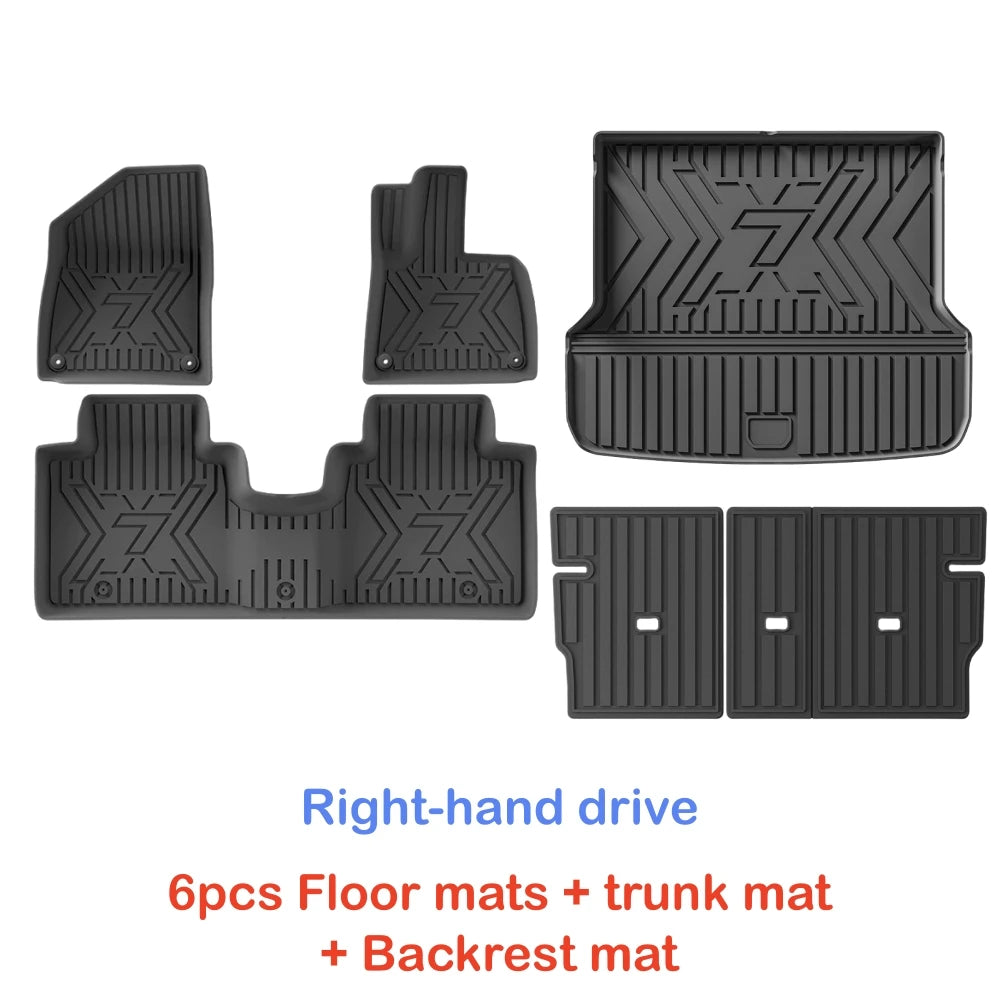 Car Floor Mats For 5 Seats Zeekr 7X 2024 2025 2026 All-Weather Cargo Liner Trunk Mat TPE Waterproof Floor Liner RHD LHD