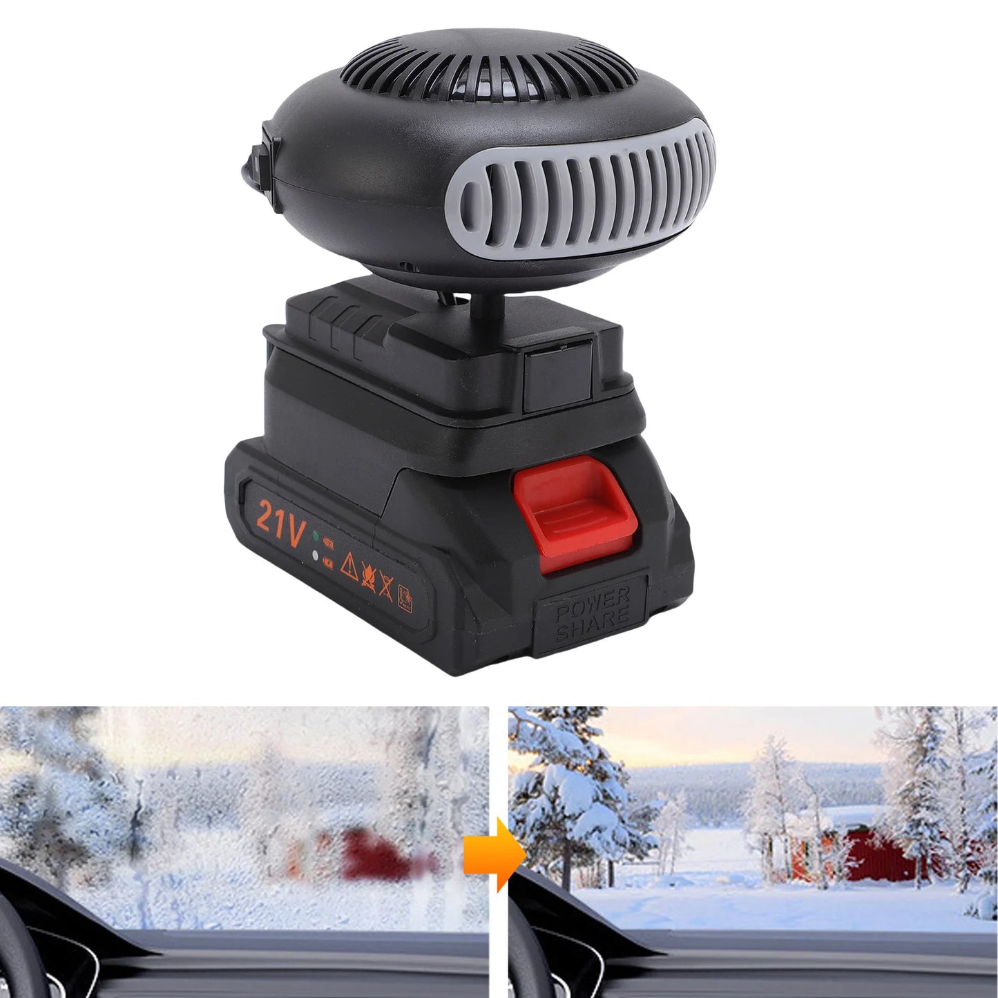 170W Electric Heater Fan Battery Powered Portable Small Space Heater USB Adjustable Thermostat Heater for Car No/With Battery
