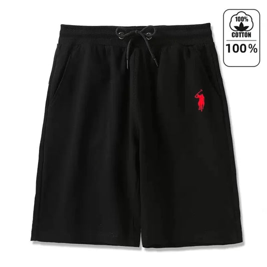 100%pure cotton high-end brand men's shorts summer fashion pony embroidery Paul breathable casual pants beach pants sports pants