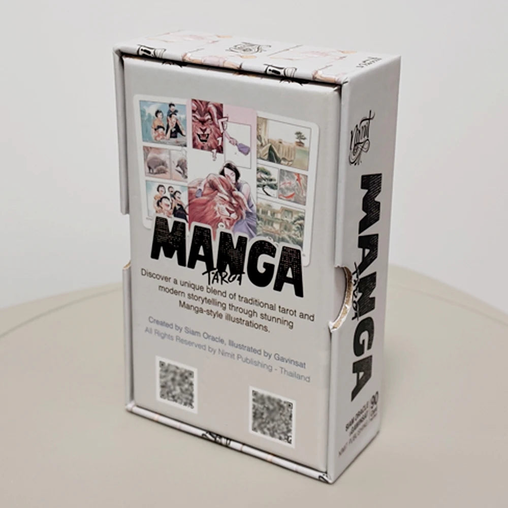 Manga Tarot in Rigid Box 90 Pcs Cards (78 Pcs Tarot Cards + 12 Oracle Cards) 12*7cm Printed on 350GSM Double-embossed Cardstock