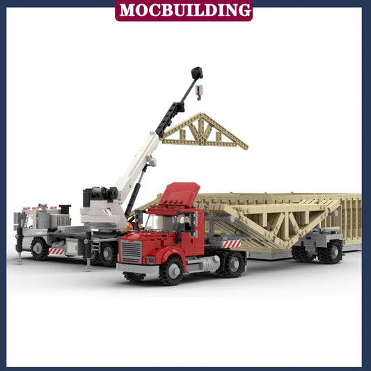 Urban Architecture Unfinished House Truck Crane Model Assembly Building Blocks MOC Wood Collection Series Toys