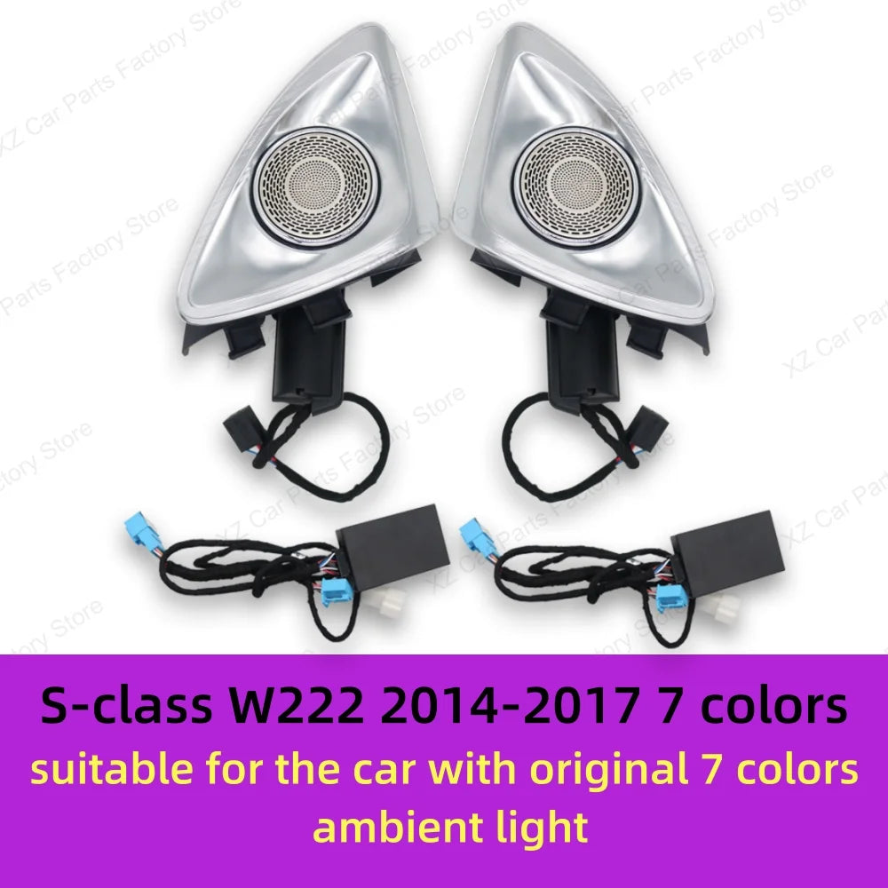 For Mercedes-benz 4d Rotating Tweeter C Glc E S-class W213 W205 W222 W223 X253 Rgb Led Luminous Car Speaker Horn Refit