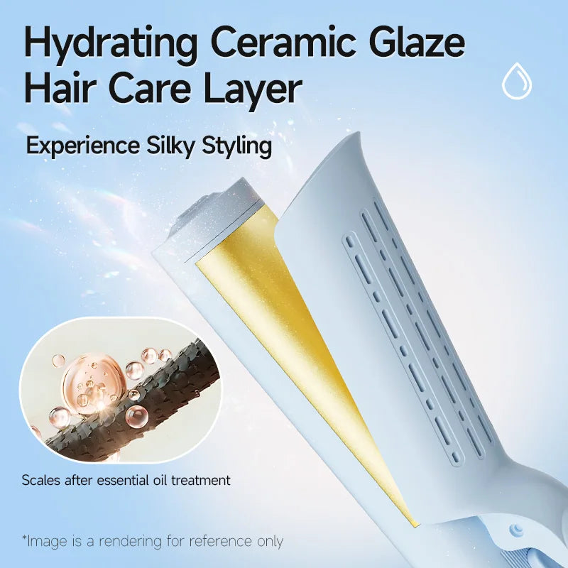 3 in 1 Interchangeable Cold Air Hair Styler Straightener Comb Arc Curling Iron Fast Heating Billion Negative Ions Portable