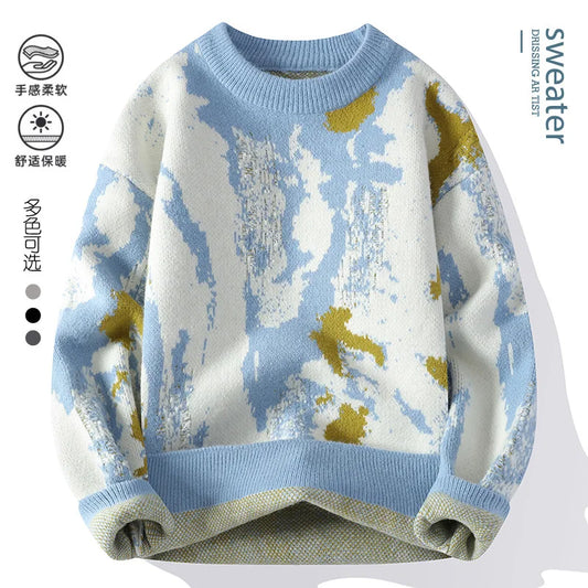 autumn and winter Men's Fashion casual Round Neck Warm sweater slim fit Sweaters Men sweater male Thicken Warm wool pullovers
