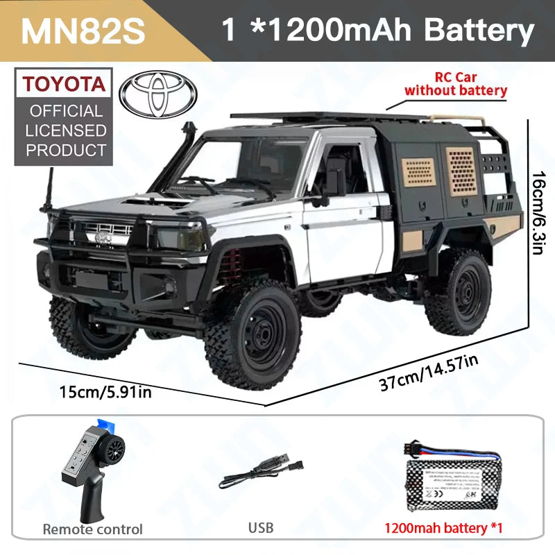 MN82S LC79 2.4G 1/12 Full Scale RC Pickup Short Truck 4WD Remote Control Climbing Off-road Car Toy for Boys Girls Christmas Gift
