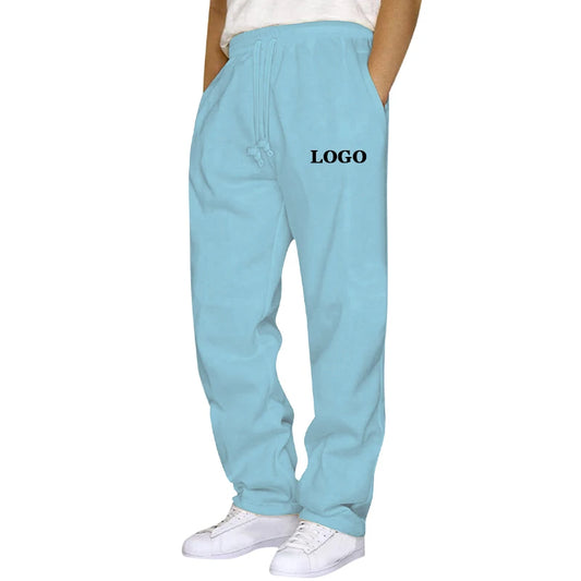 Customized Straight Leg Jogger Pants Men Autumn Winter Personality Printed Thicken Sweatpants Pocket Trousers Streetwear S - 5XL