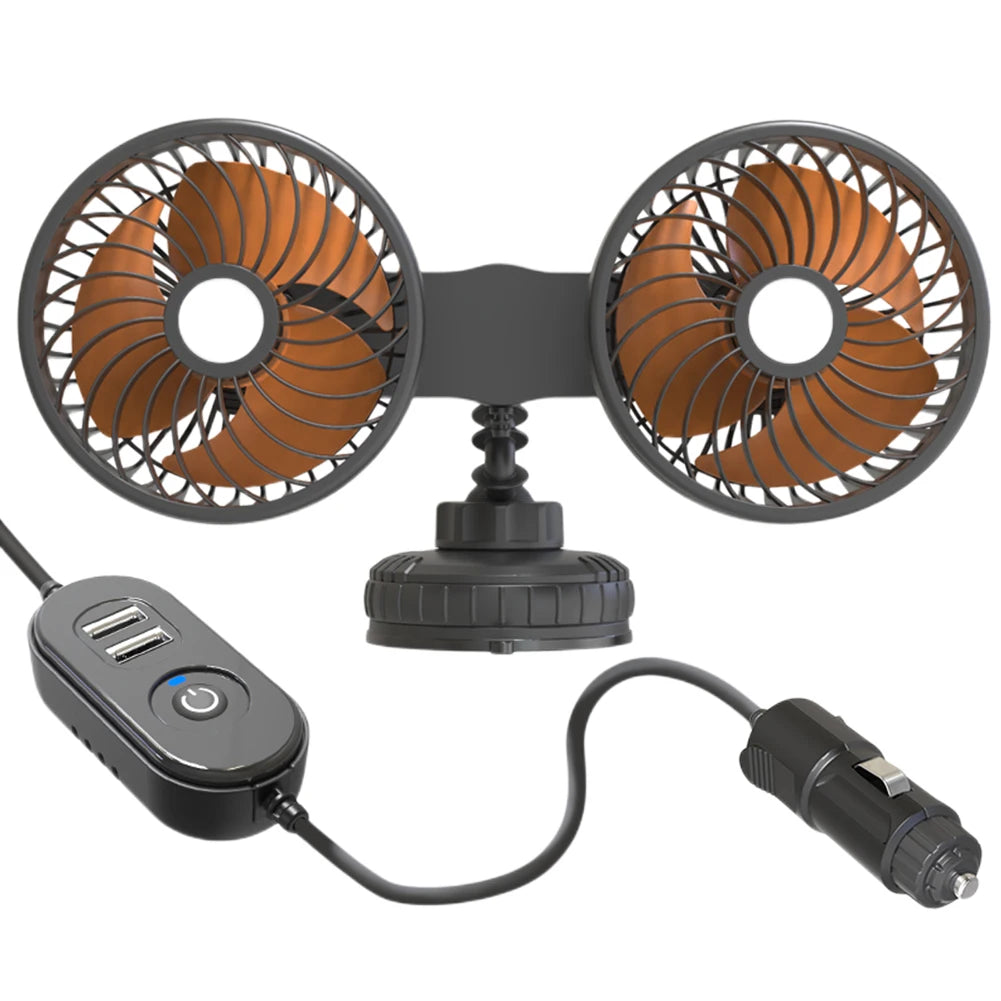 Auto Ventilation Fan USB Charging Air Circulator Fan 360 Degree Rotation Mini Car Fan Cooler Three Gears for Auto Sedan Mini Van