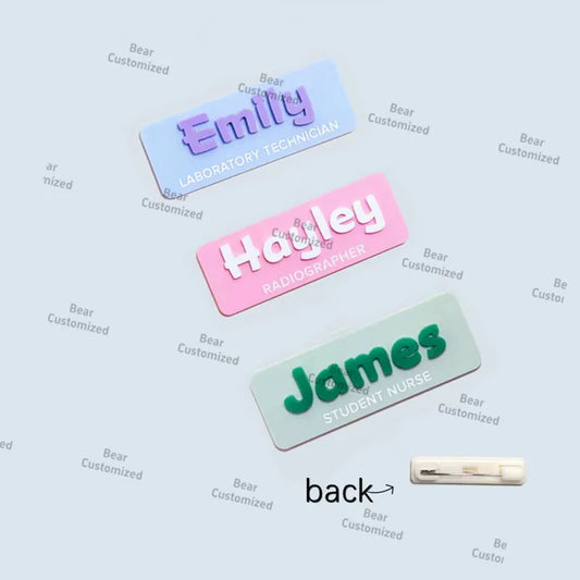 Custom Acrylic Name Brooch ,Work Name Badge, Personalised Name Badge, Acrylic Name Badge, Gift for Nurse Present for Teacher