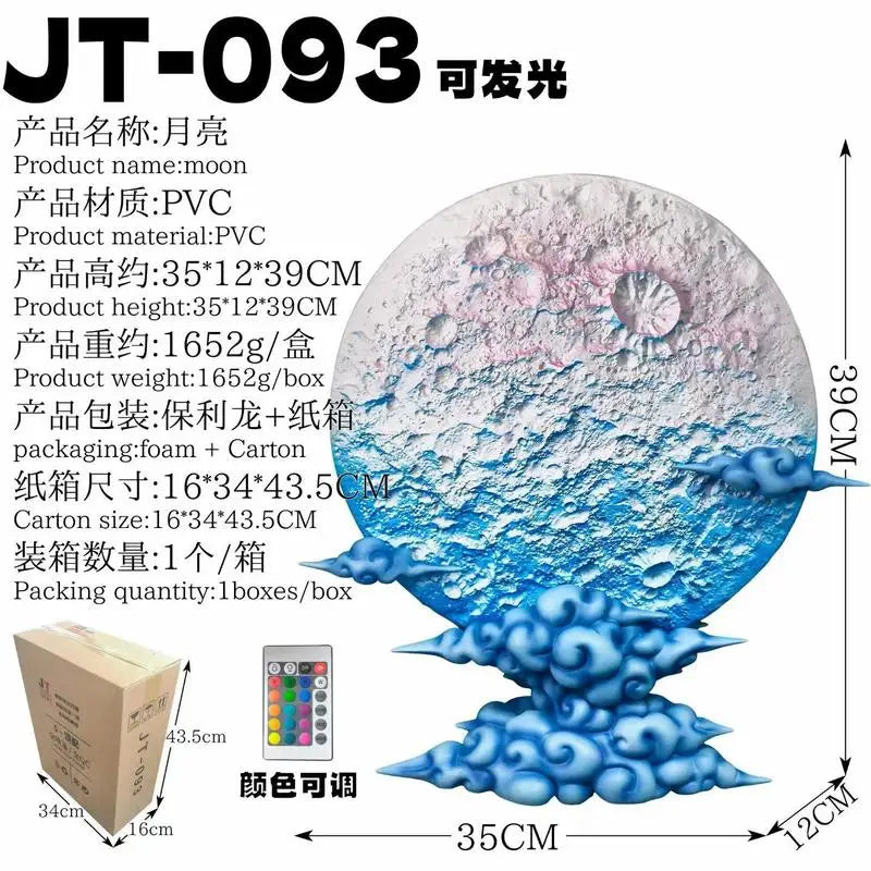New Jt Luminous Red Moon Anime Figure Display Background Collectible Ornament Desktop Decoration For Adult Collection Gift