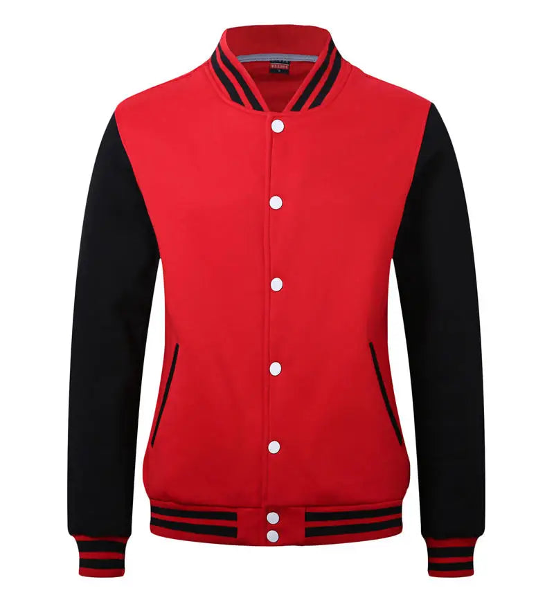 Winter Fashion Button-down Versatile Multi-color Street Style Baseball Jacket Custom Printing Company Logo Men's Bomber Jacket