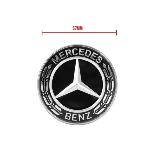57mm Star Flat Hood Bonnet Logo Mercedes Benz W204 W124 W201 W202 W212 W220 W205 Emblem Badge stickers automobile Accessorie