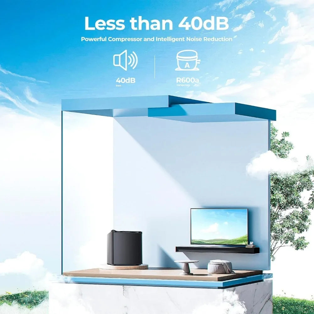 1.1 Cu.ft Mini Upright Freezer, 7-Level Thermostat, Removable Shelves, Reversible Door for Home/Dorm/Apartment