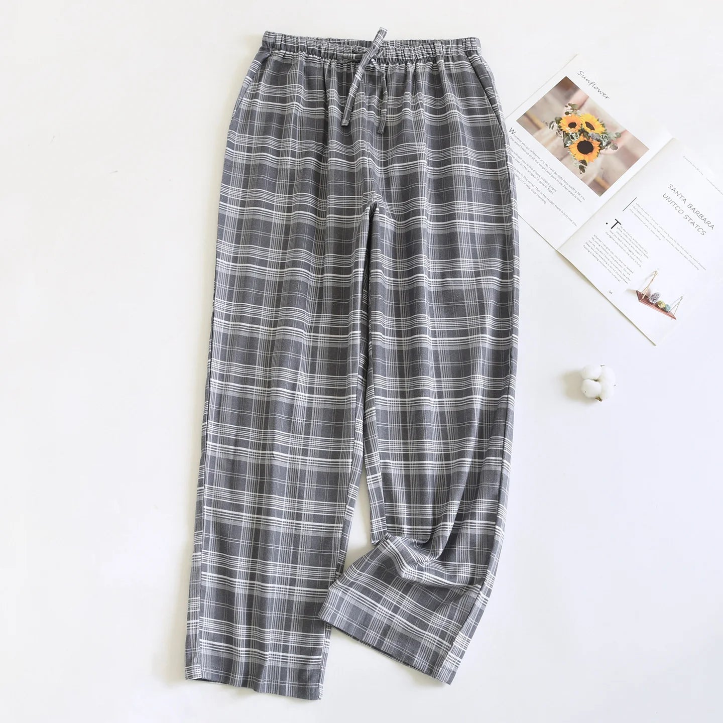 Men's Loose Fit Cotton Flannel Spwear Long Pants Home Leisure Comfortable Warm Outerwear Autumn Winter Spring Cotton Velve...
