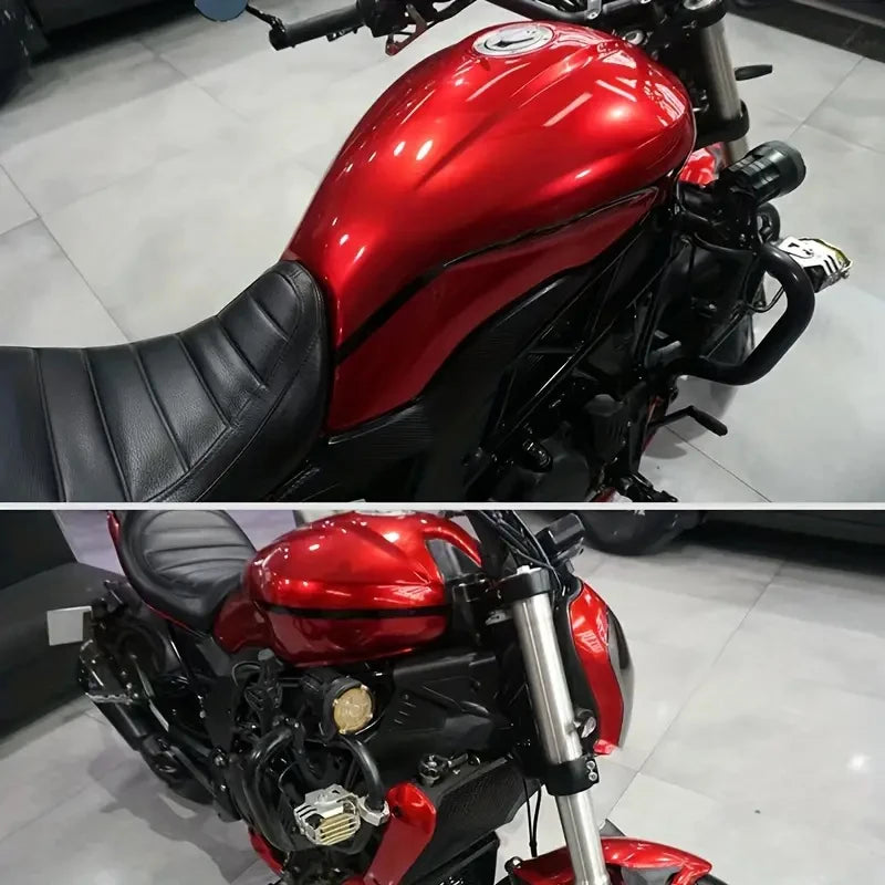 Premium Candy Metallic Gloss Metal Red Vinyl Wrap Adhesive Film Decal Car Wrapping Foil with Air Release Bubble