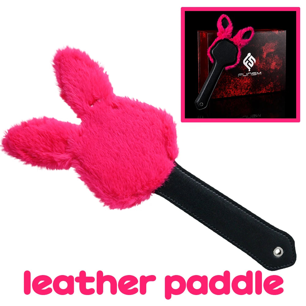 NNSX Microfiber Leather BDSM Paddle/Fluffy Handcuffs/Collar Bondage Sex games Erotic Toys Sex Toy for Men Women Couples