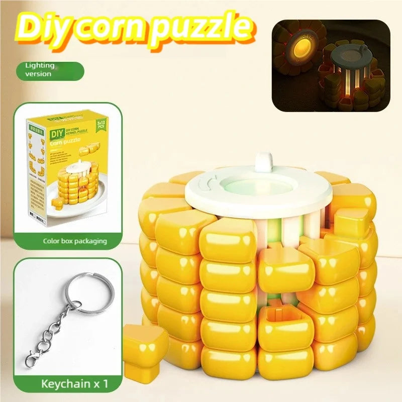 Hot Sale DIY Corn Cube Puzzle, Sensory Educational Fidget Stress Relief Toy, Brain Teaser Intelligence Game Toy for Kids Ages 3+