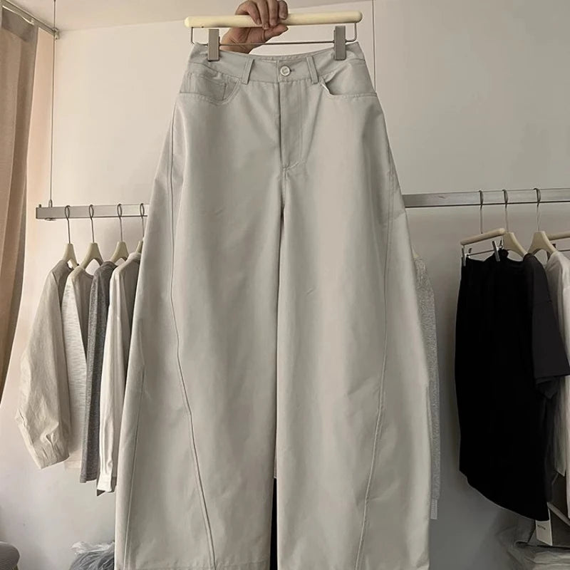 Korean Style Casual Pants Women's Summer New Large Size Fat MM Loose Hip Covering Slimming Wide Leg Long Pants
