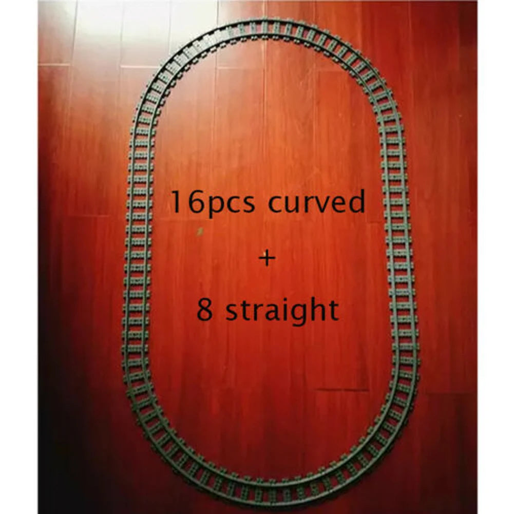 DIY Train Motor Set IR Remote Receiver AAA Battery Case LED Strip Rail Tracks compatible with 88002 city train PF MOC Blocks