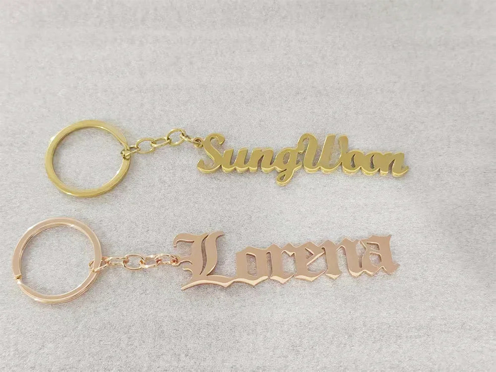 Personalized Customizable Keychain with Engraved Name/Letter, Durable Key Ring, Perfect Gift for Him Her Friends & Daily Carry