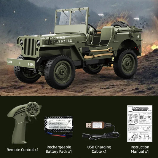 JHD FOR JJRC C8815 Rc Car 1:10 JEEP MB 2.4g 4wd RTR Crawler Climbing Scale Military Truck Offroad Vehicle C8815 Adult Toy Gift