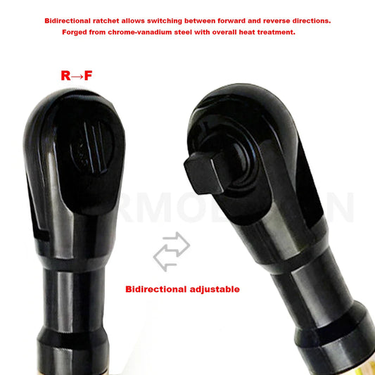 Universal 1/2 Inch Long Ratchet Wrench, Manual & Automatic High Torque Offset Impact Extension Wrench for Auto Repair
