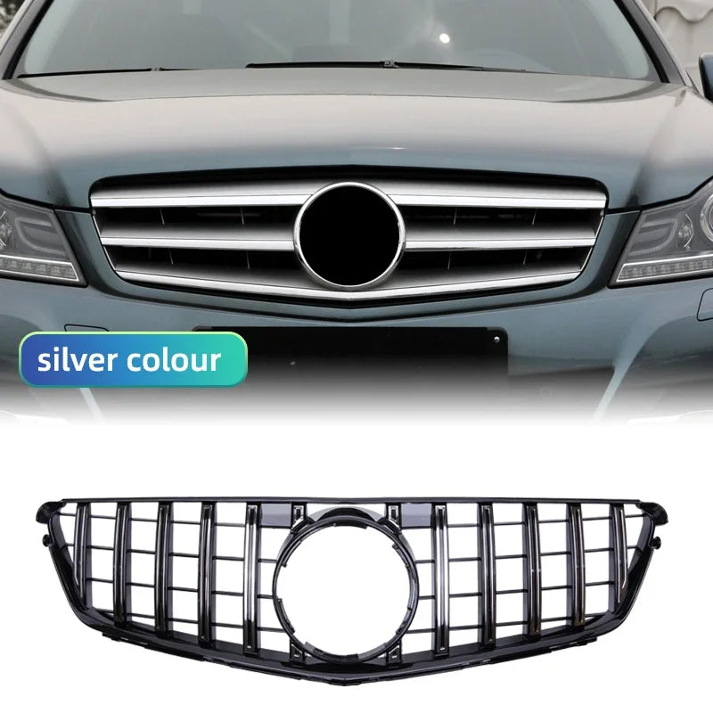 Front Bumper Grille For Mercedes Benz C W204 Sport Racing Grill AMG GT 2007 2008 2009 2010 2011 2012 2013 2014 Facelift