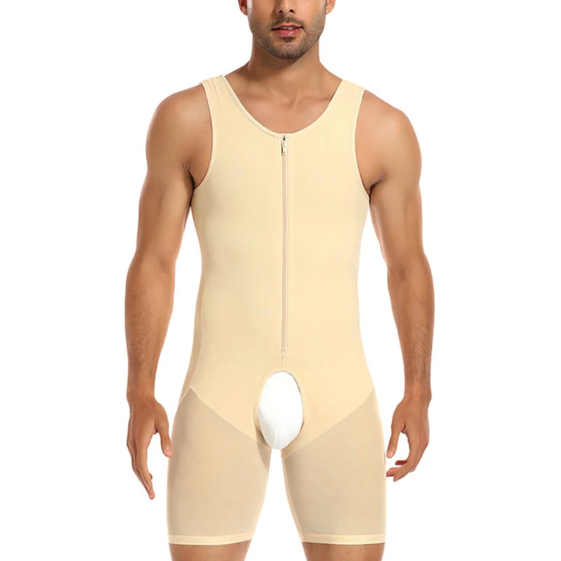 Upgraded Mens Shapewear Bodysuit Padded Butt Lifter Full Body Shaper Compression Underwear Slimming Suit Waist Trainer Corset