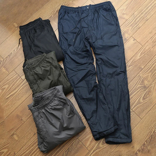 Coolbar Men's Winter Thickened Fleece Lined Casual Pants Footed Warm Cotton Trousers Fashionable Long Pants Basic Style ...