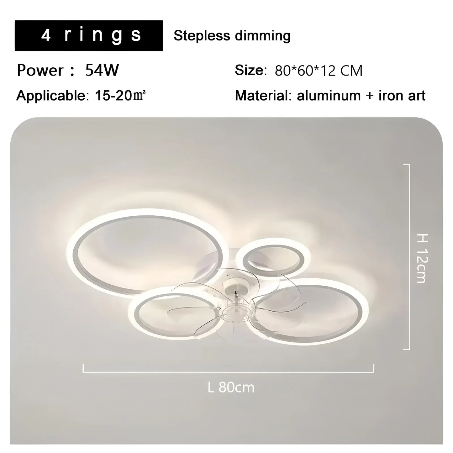 Modern Low Noise LED Ceiling Fan Chandelier White Low Floor Ceiling Fan Light Fixture Remote Control Bedroom Kitchen Home Decor