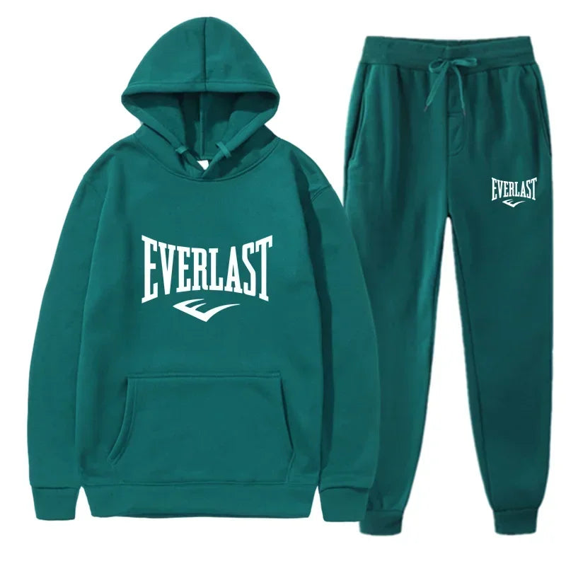 Autumn and Winter Fashion Men's Fitness Jogging Wear Casual Sportswear Suit Hooded Jumper Hoodie + Trousers Two-piece Set