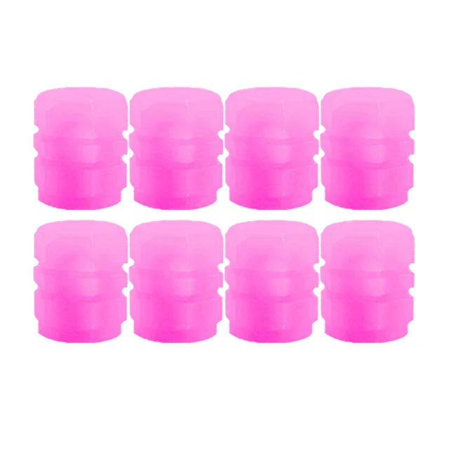 Luminous Car Tire Valve Caps Fluorescent Wheel Tire Decor Night Glowing Tyre Valve Stem Caps for Car Motorcycle Bike Accessories
