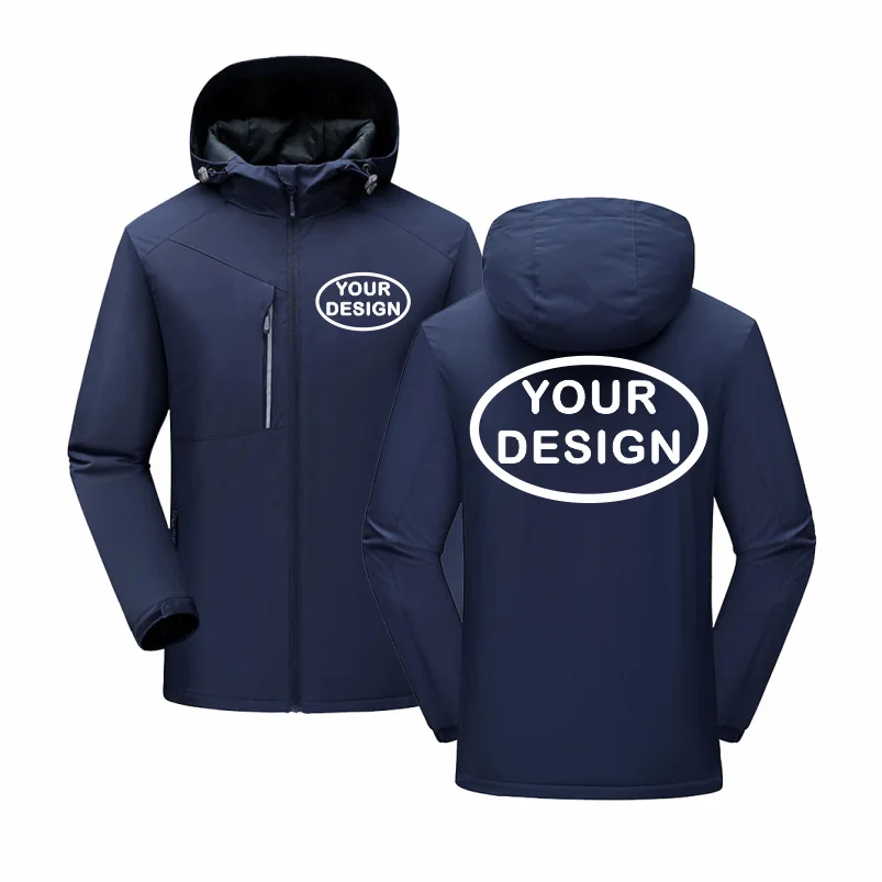 Customized LOGO Winter Jacket Waterproof Warm Thick Windbreaker Brand Design Printed Embroidery Outdoor Windproof Coat