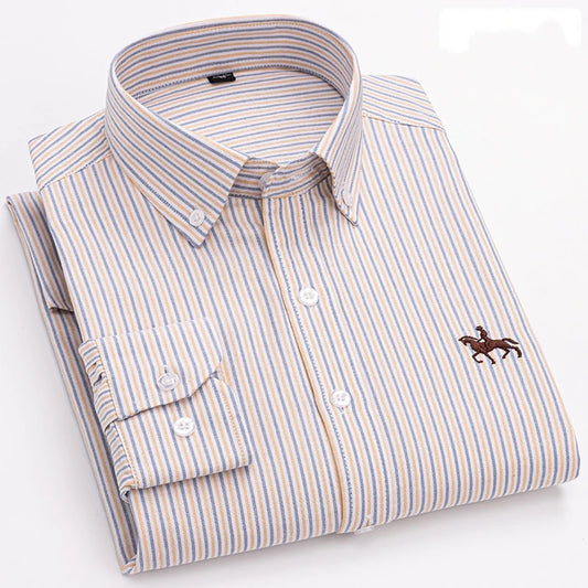 Fashionable Cotton Men's Shirt Long-Sleeved Oxford Soft Comfortable And Breathable Classic Versatile Business Casual Men's Shirt