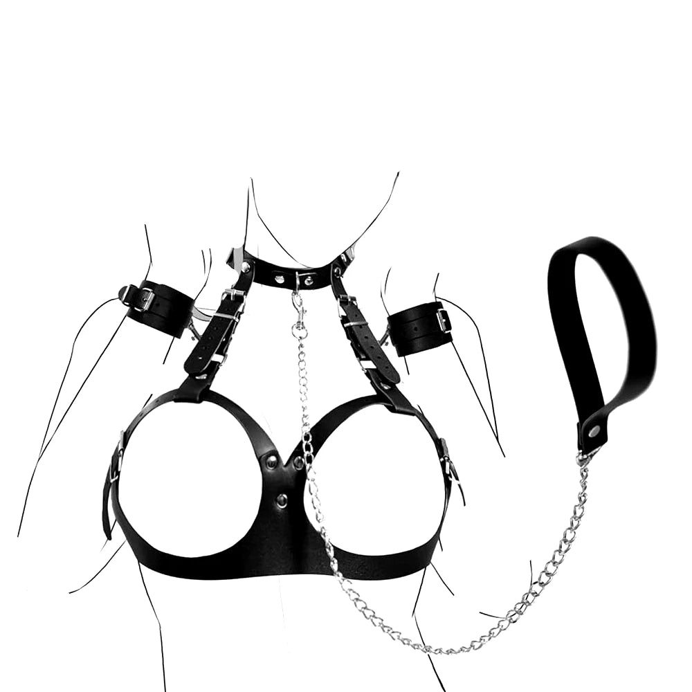 BDSM Pussy Handcuffs Sex Toys Games for Couples Slave Harness Cuffs Bondage Straps Erotic Obedience Turn Female Sex Kits