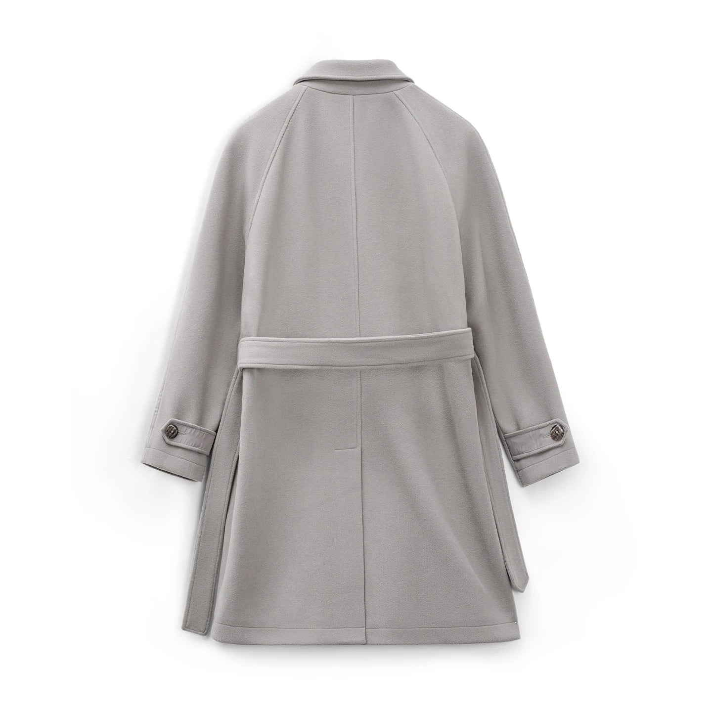 Maden Men's Balmacaan Trench Coat Mid-Length Loose Fit Overcoat for Winter Raglan Sleeve Strap Belted Design German Style