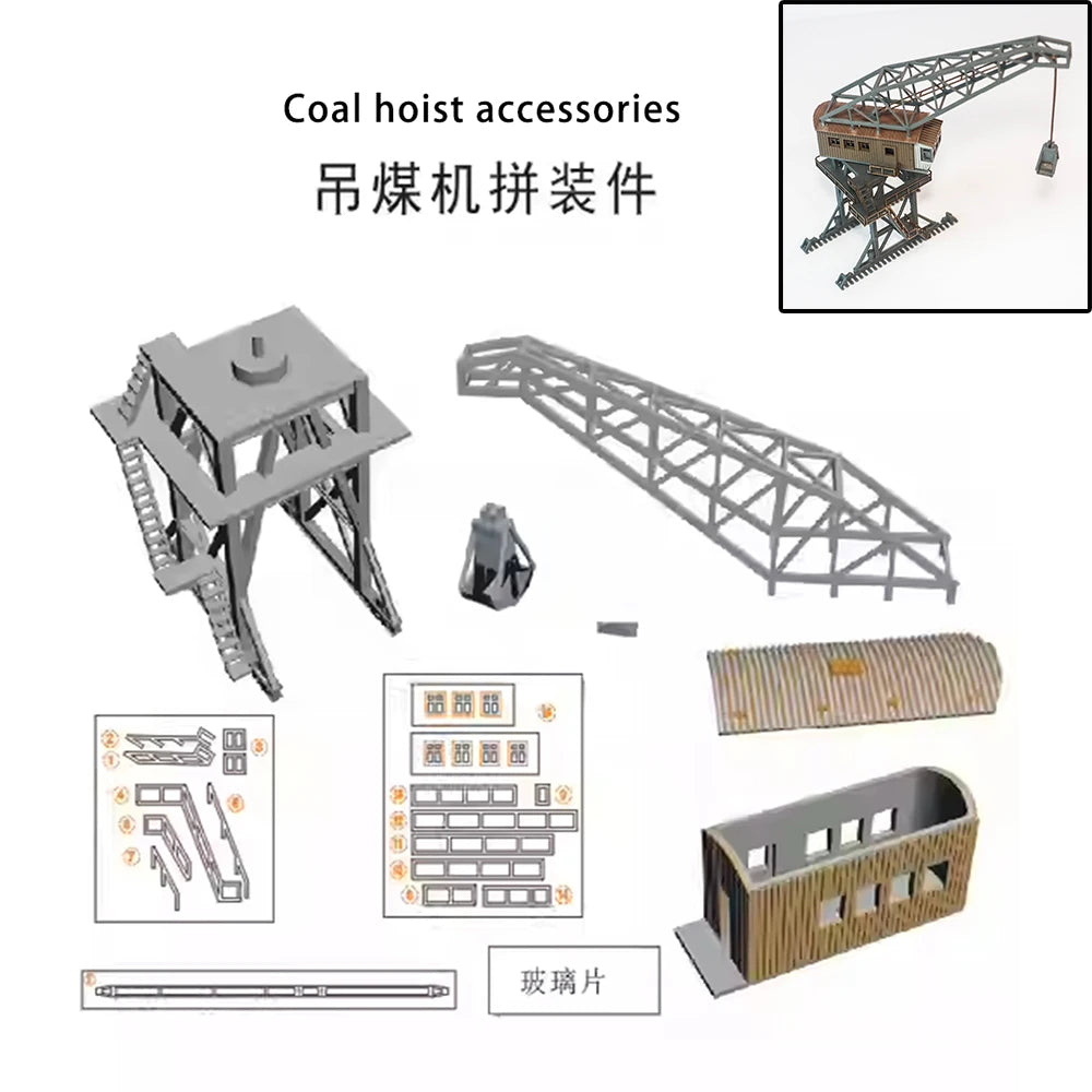 N Scale Miniature Coal Hoist/Coal Loader Model Tower Crane For DIY Railway Sand Table Scene Model Accessories Diorama Kit 1PCS