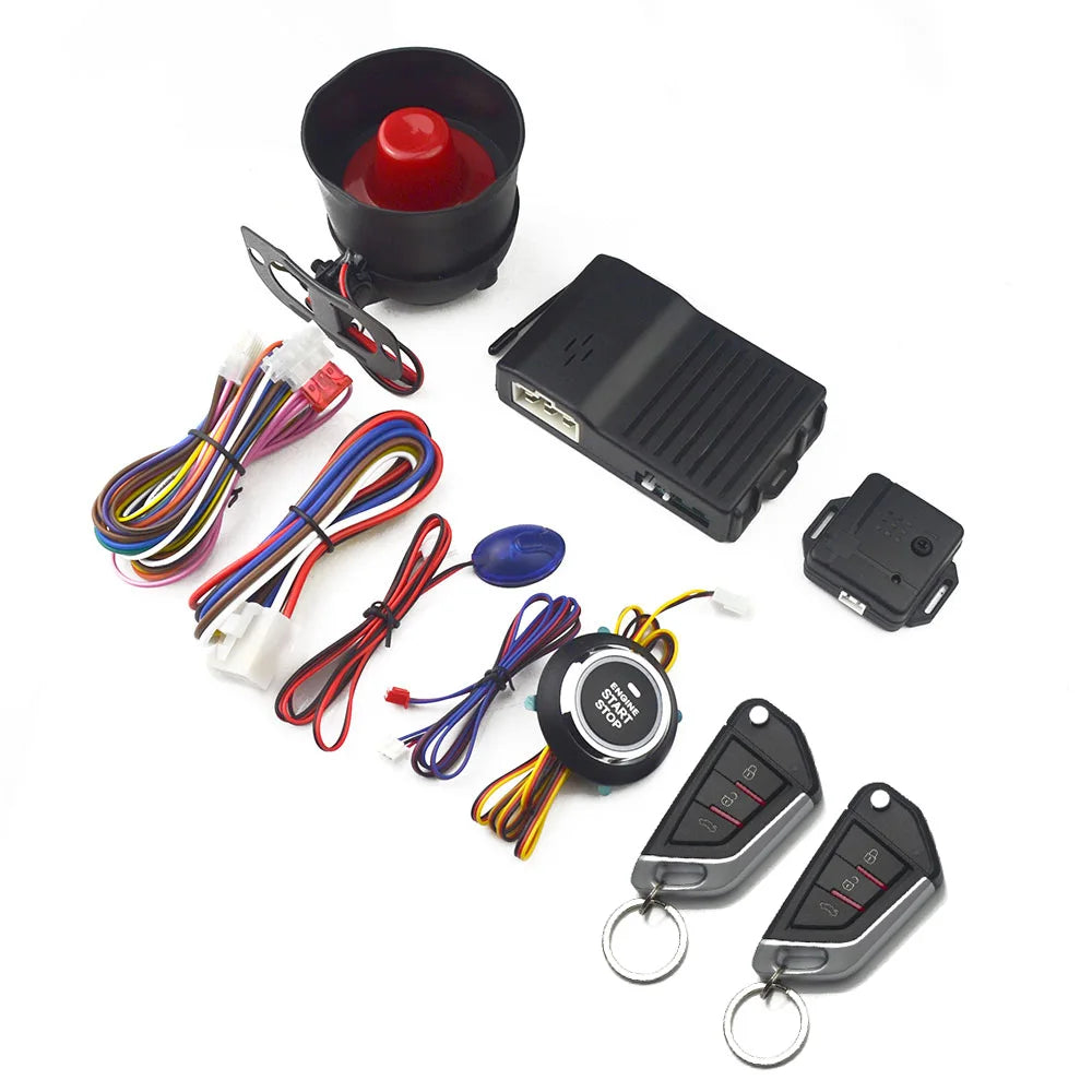 Universal Car Alarm System Keyless Entry Start Stop Button Mobile Bluetooth App Remote Control Horn Warning Car Security Systems